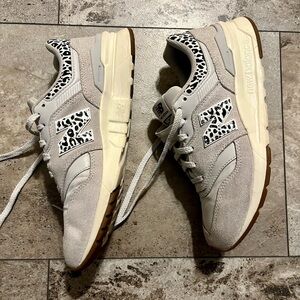 New Balance Gray Sneakers with Animal Print